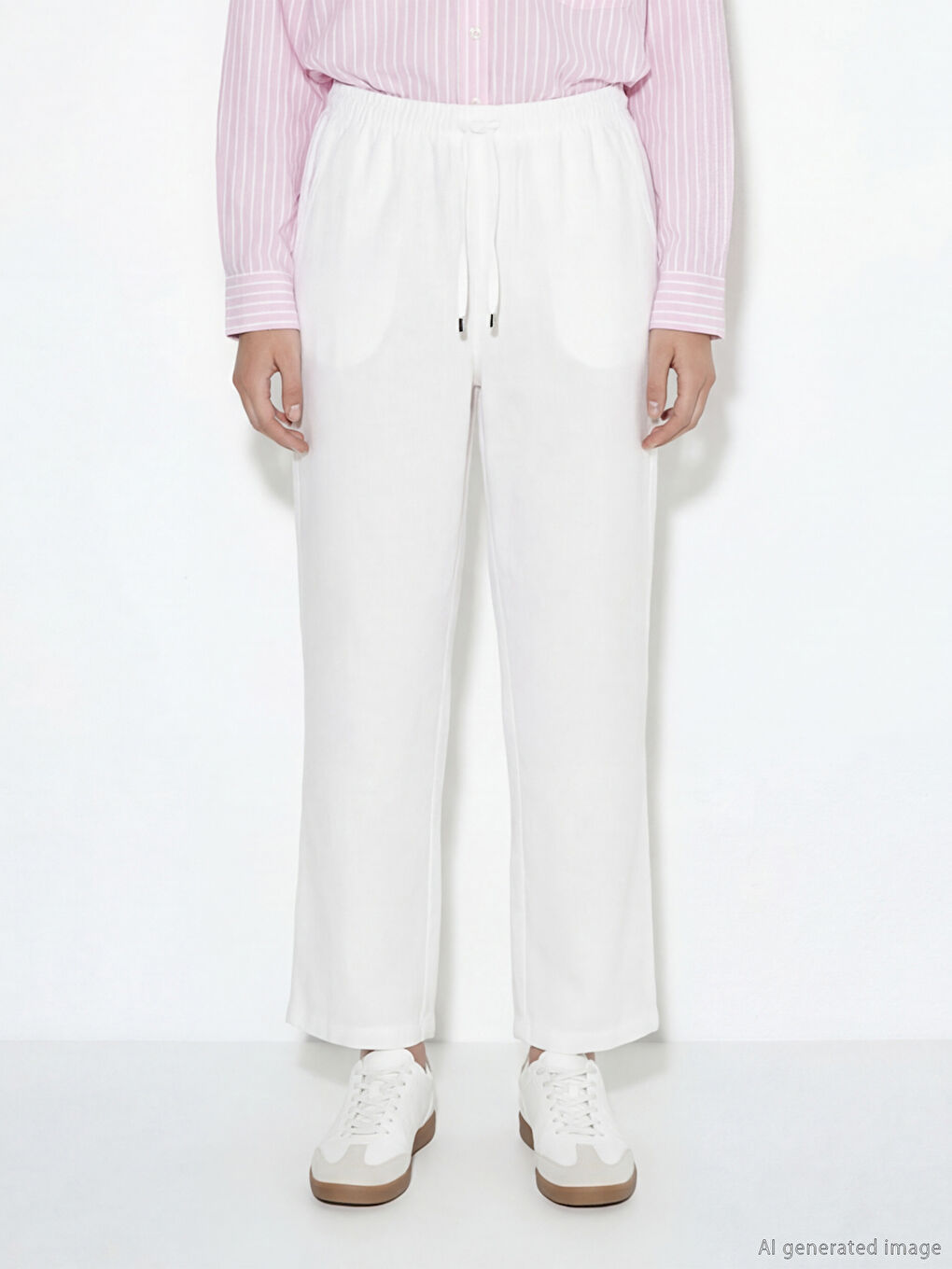 Pantalon BLANC Femme-1