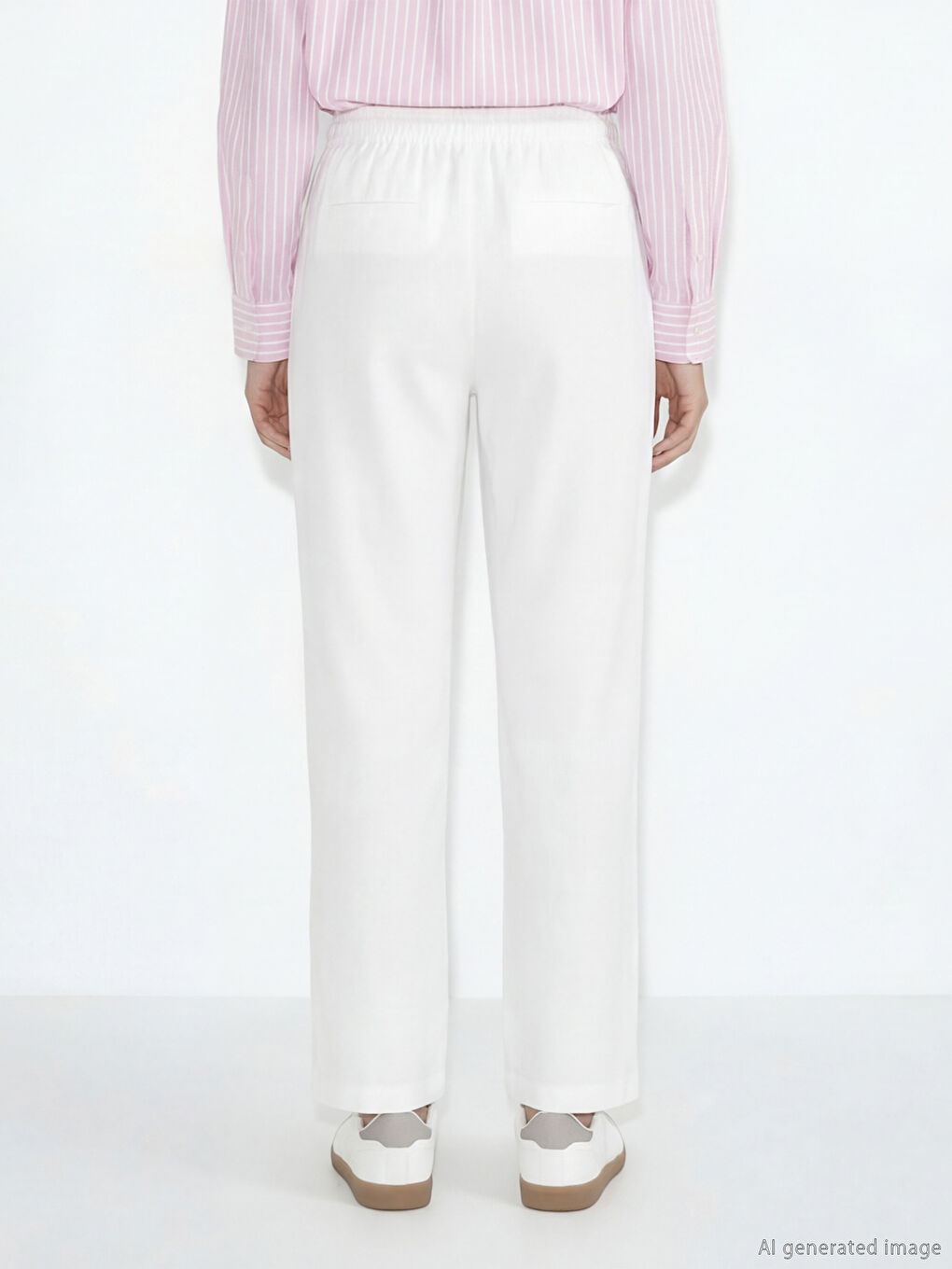 Pantalon BLANC Femme-3