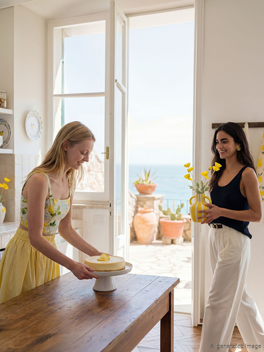 Striped Ceramic Vase 15 cm-1