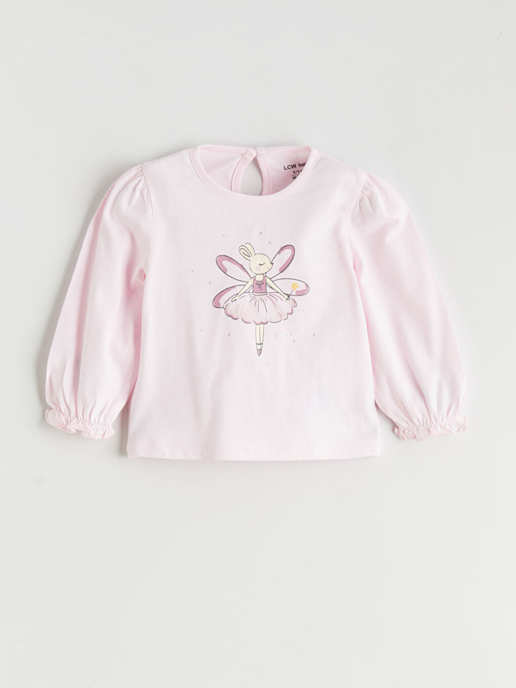 Pembe Tavşan Baskılı Kız Bebek Bluz ve Tayt-1