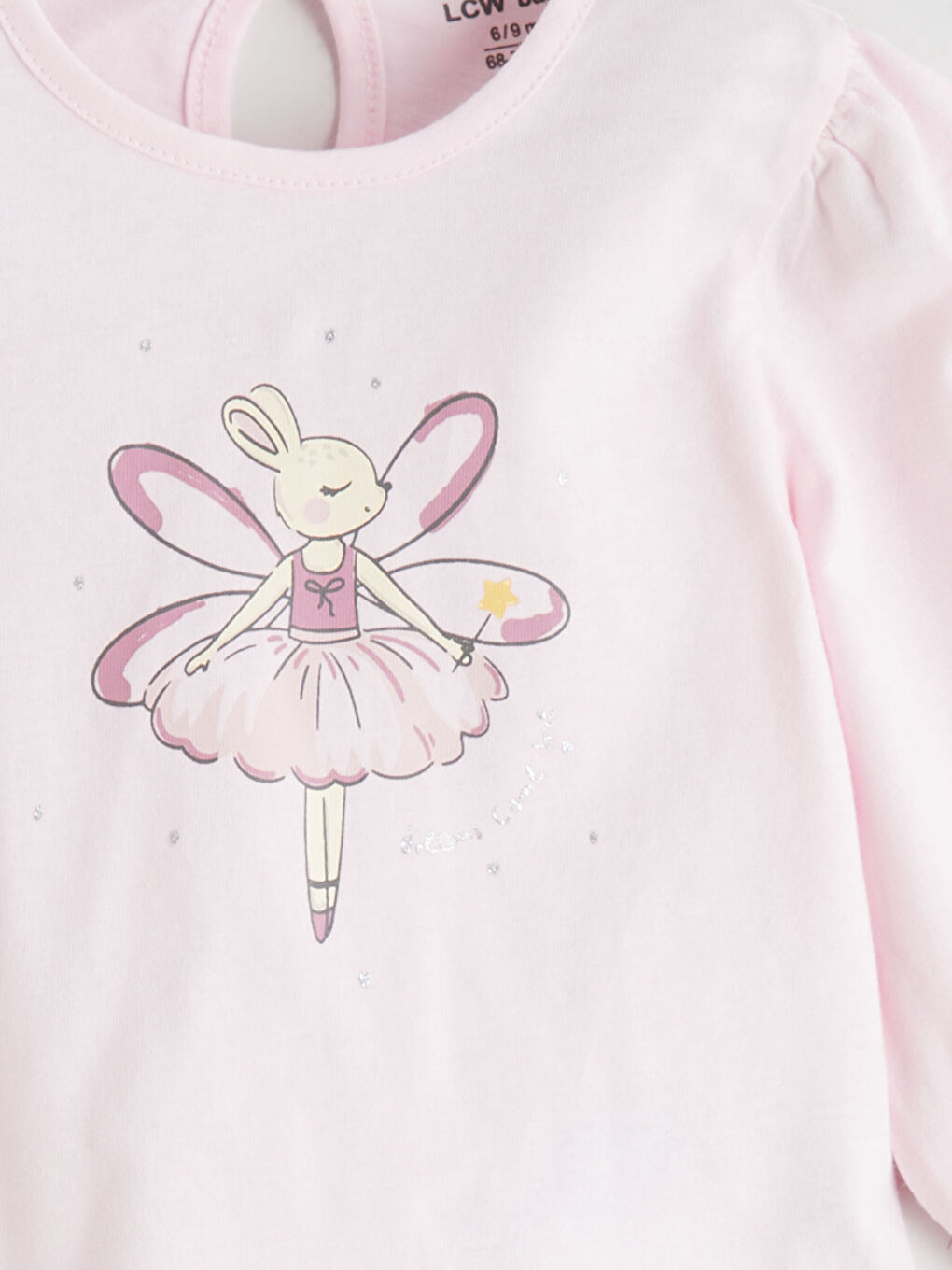 Pembe Tavşan Baskılı Kız Bebek Bluz ve Tayt-5