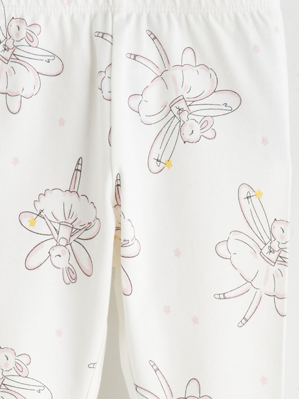 Pembe Tavşan Baskılı Kız Bebek Bluz ve Tayt-6