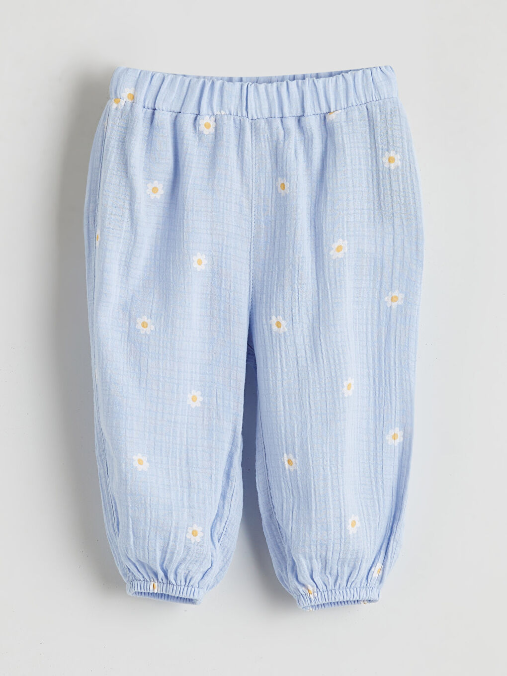 Mavi Çiçekli Kız Bebek Gömlek ve Pantolon-3