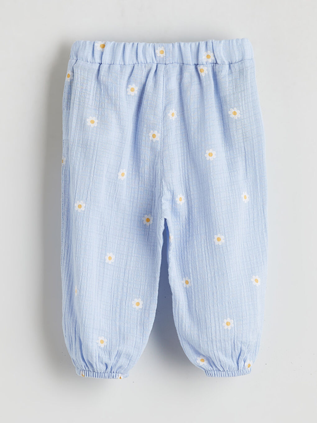 Mavi Çiçekli Kız Bebek Gömlek ve Pantolon-4