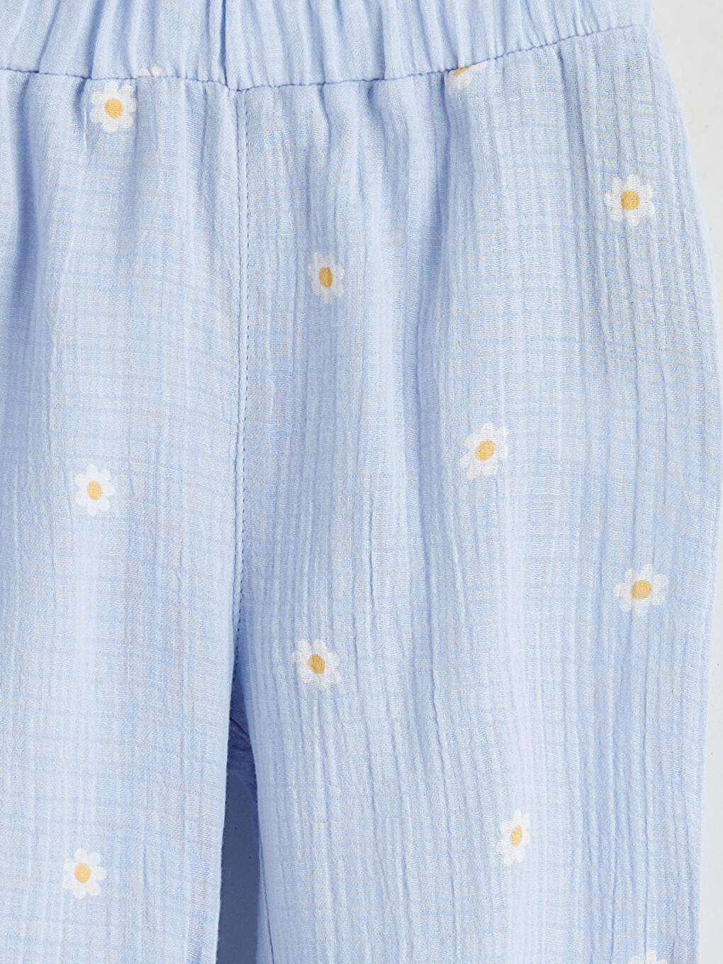 Mavi Çiçekli Kız Bebek Gömlek ve Pantolon-6