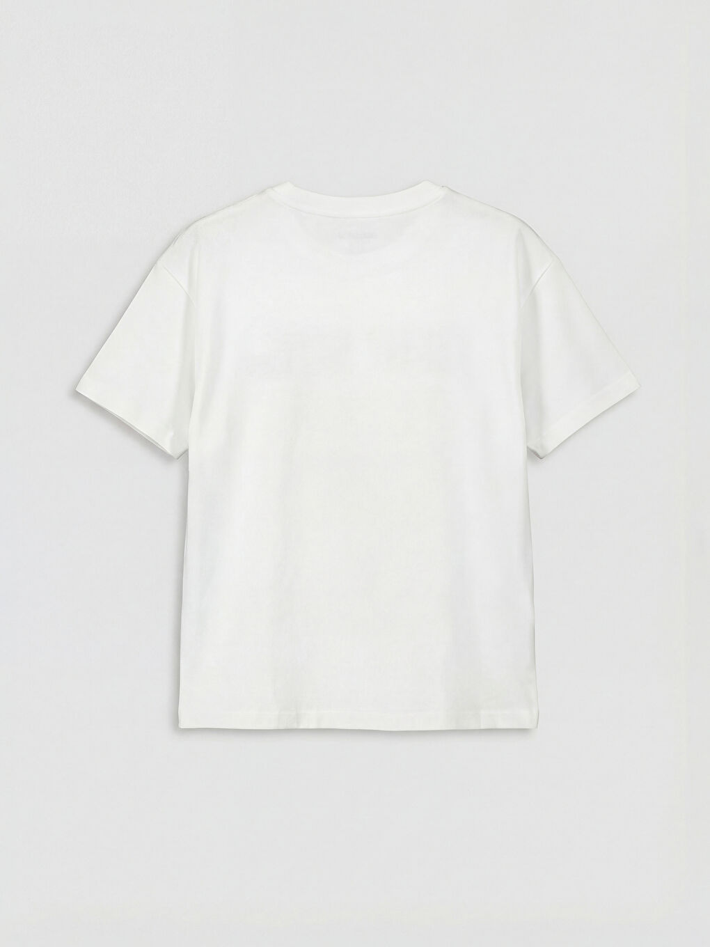 Beyaz Bisiklet Yaka Baskılı Erkek Çocuk Tişört-1