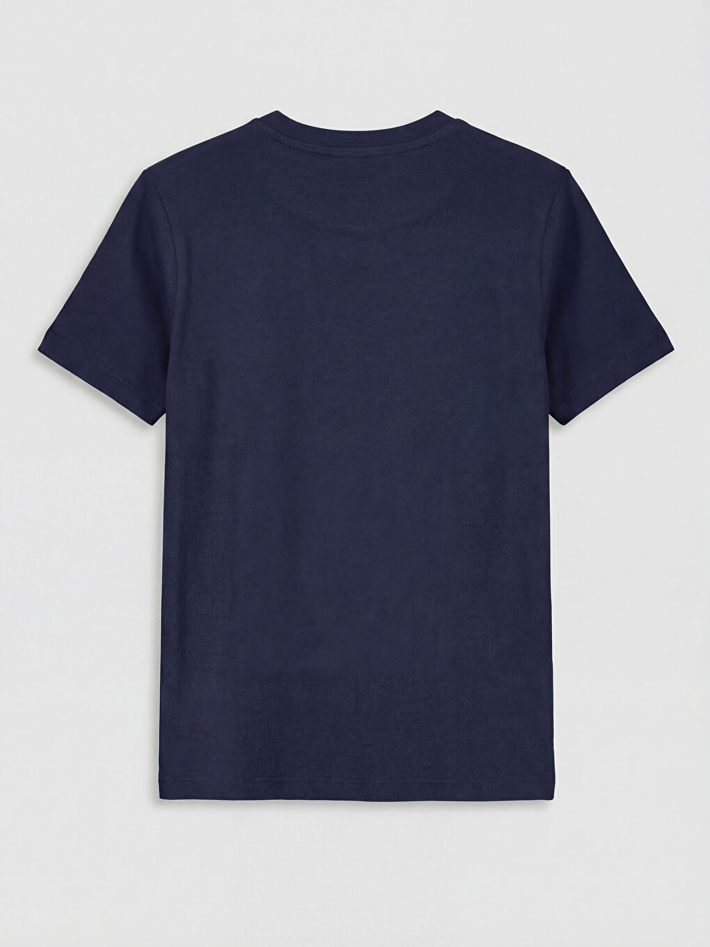 Lacivert Bisiklet Yaka Slogan Baskılı Erkek Çocuk Tişört-1