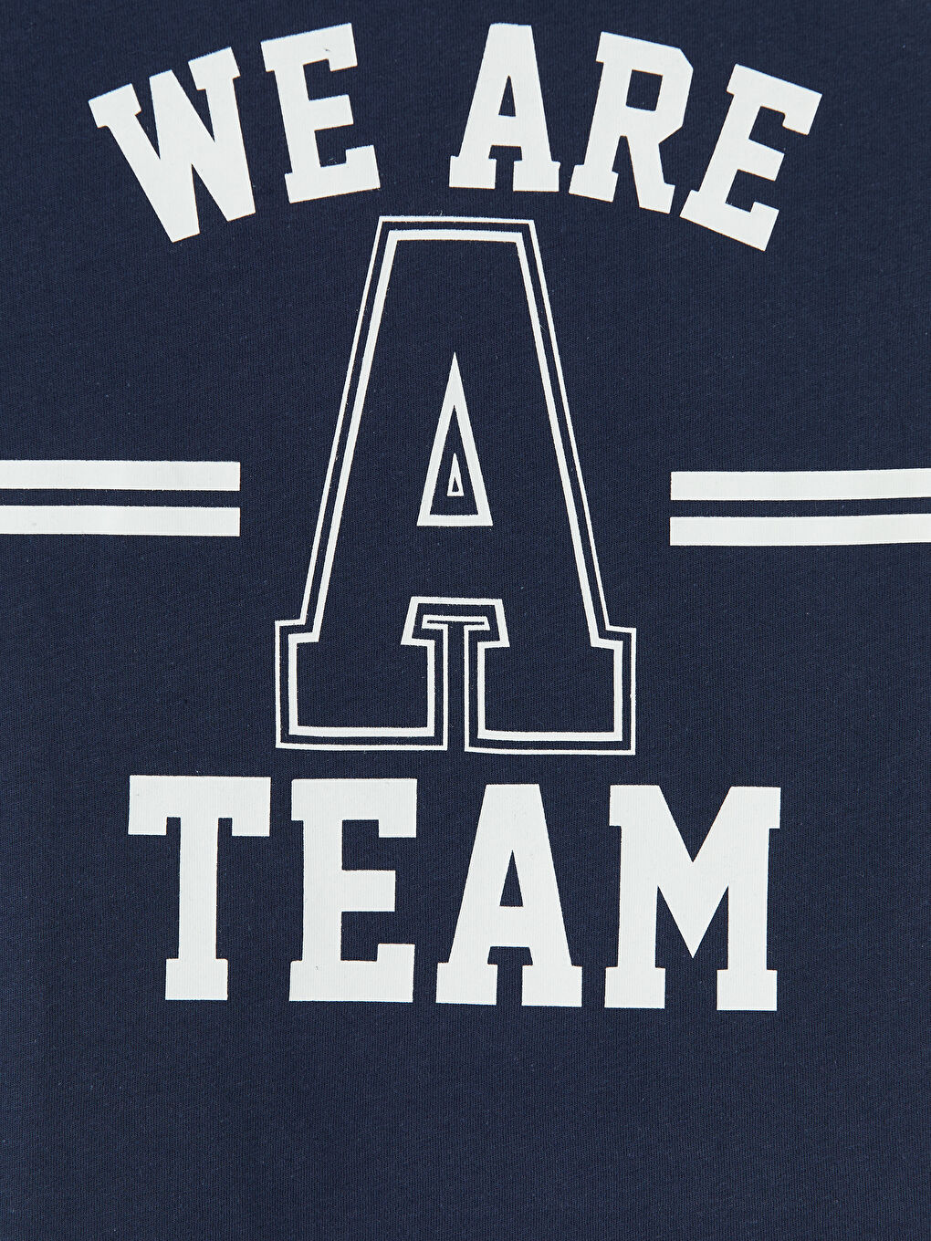 Lacivert Bisiklet Yaka Slogan Baskılı Erkek Çocuk Tişört-2