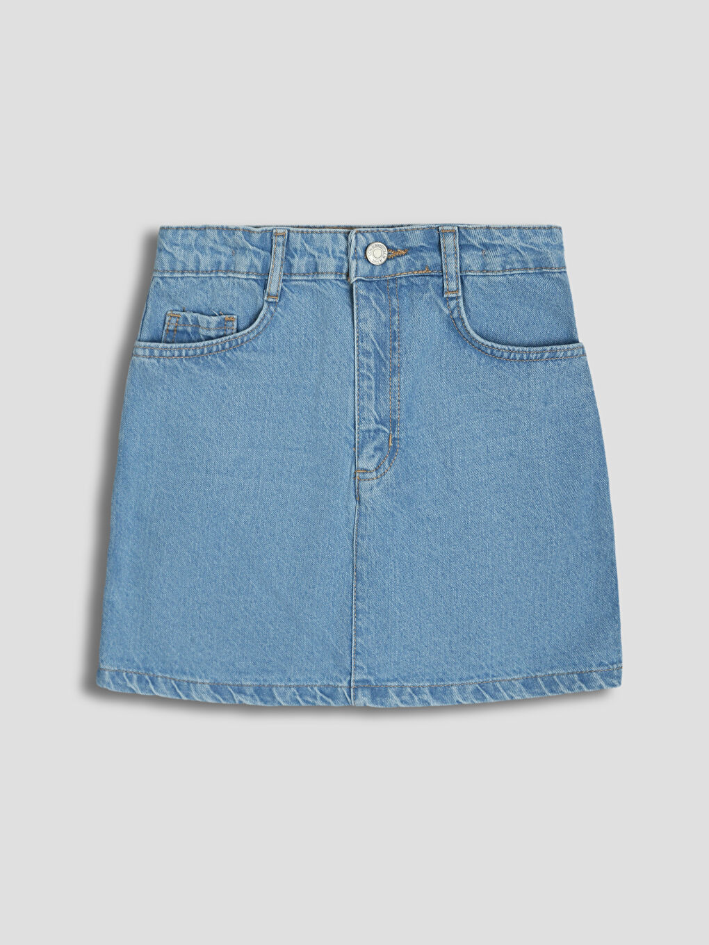 تنورة جينز بخصر مرن قابل للتعديل للبنات