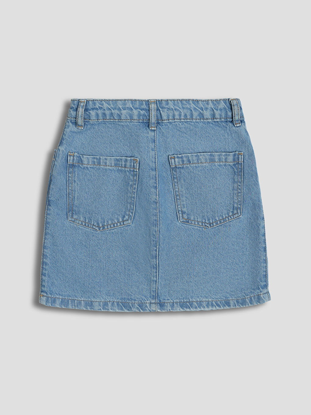 تنورة جينز بخصر مرن قابل للتعديل للبنات-1