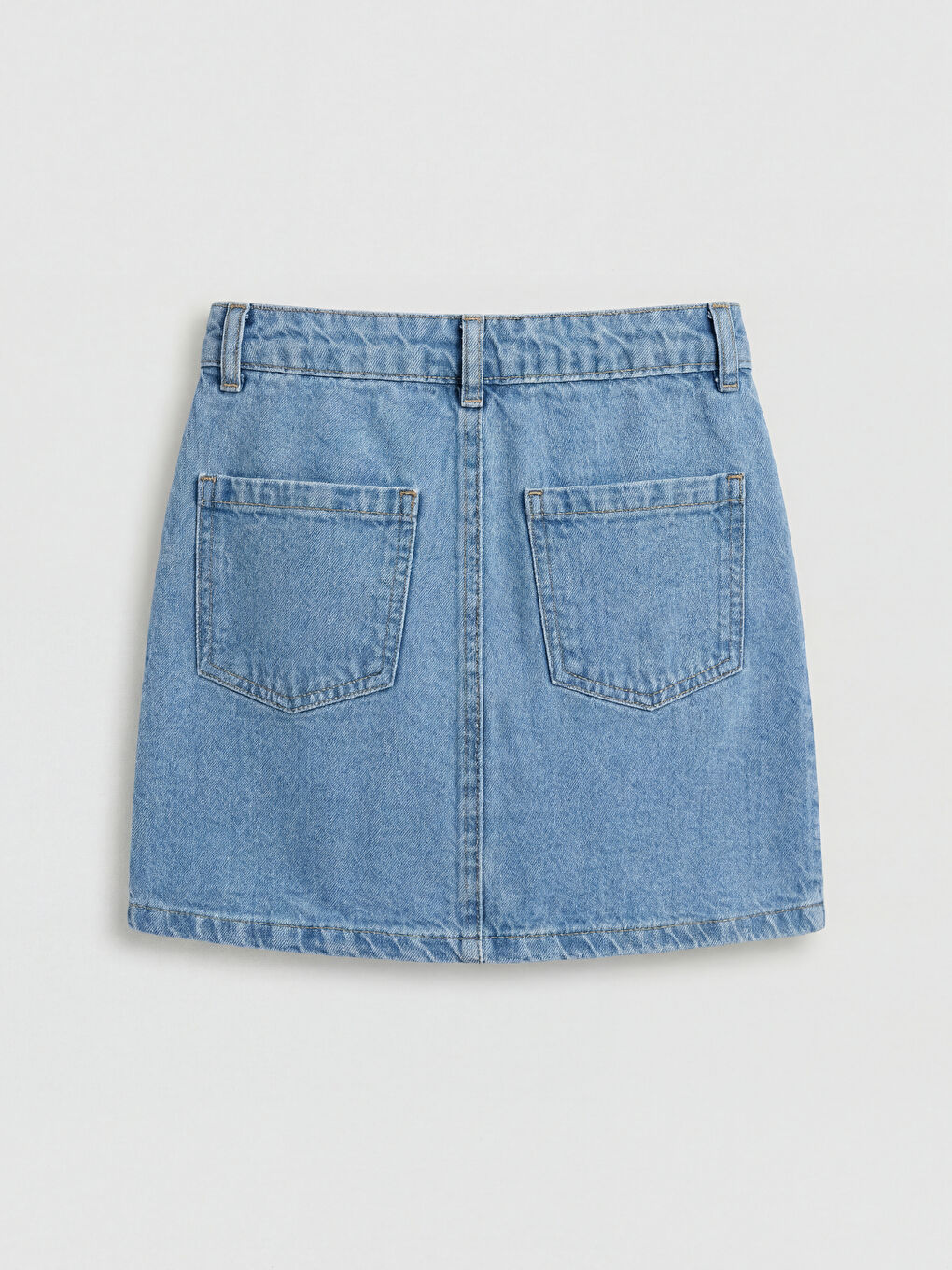 Jupe en Jean à Taille Élastiquée Ajustable pour Filles-1