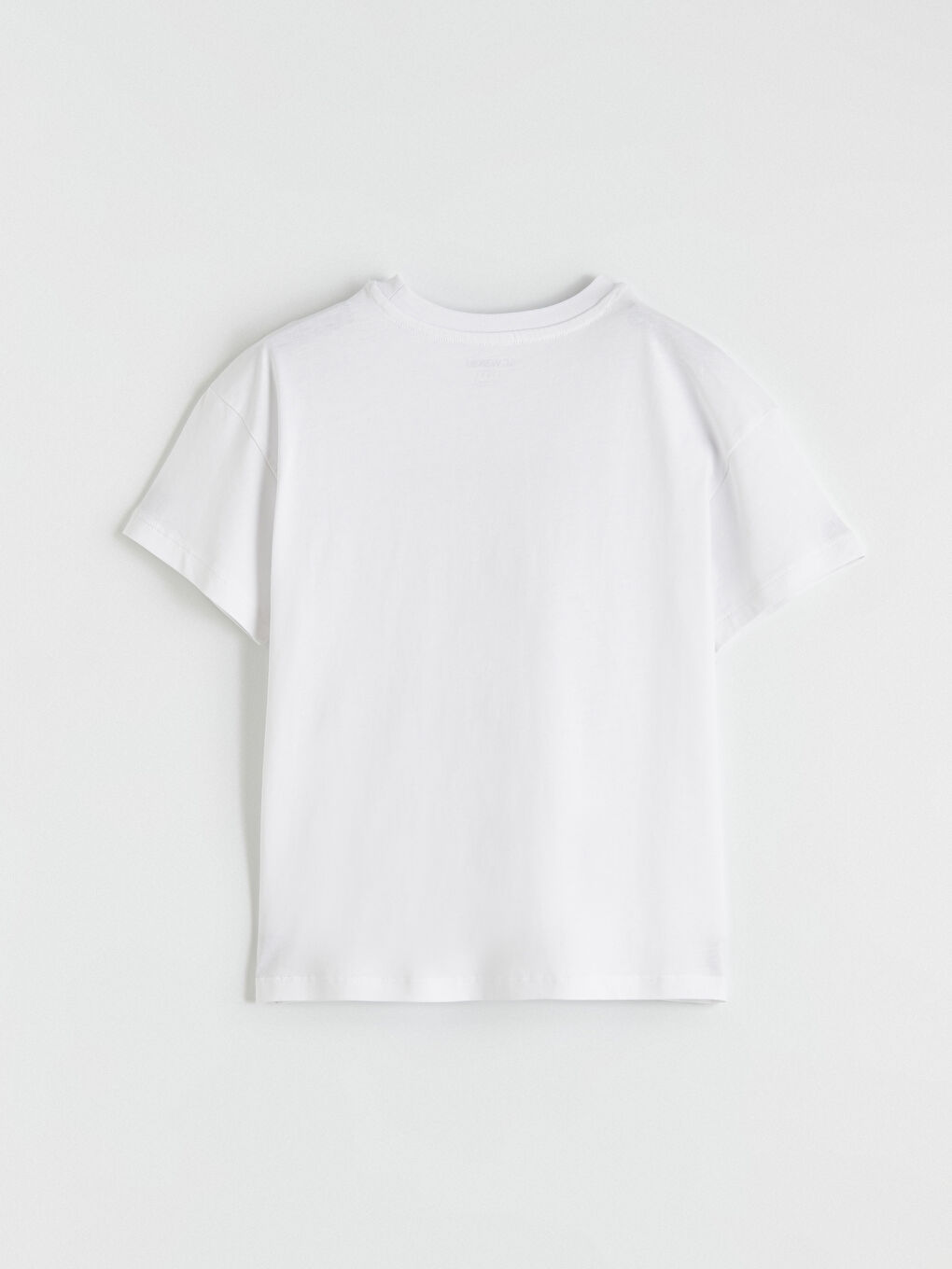 Beyaz Bisiklet Yaka Baskılı Erkek Çocuk Tişört-2