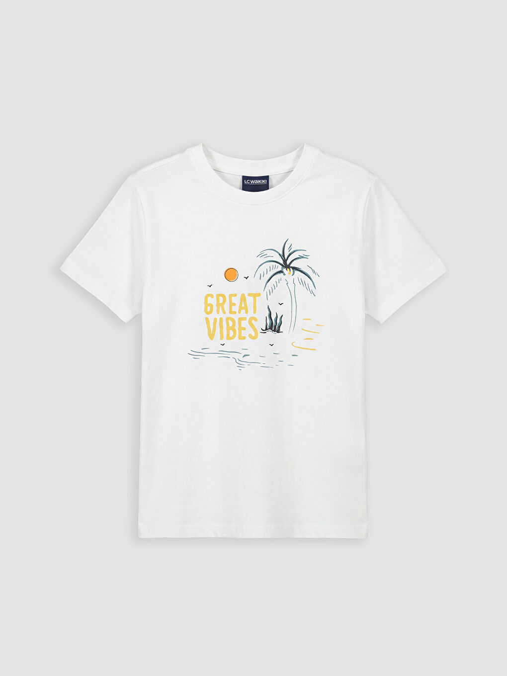 Beyaz Baskılı Erkek Çocuk Tişört