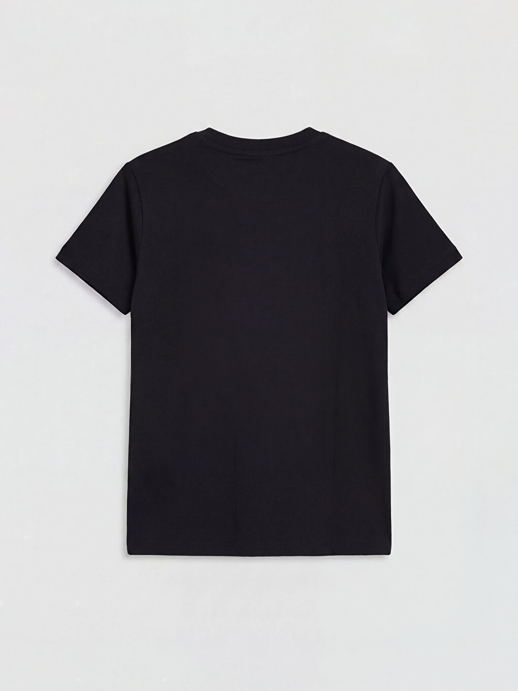 Siyah Bisiklet Yaka Baskılı Erkek Çocuk Tişört-1