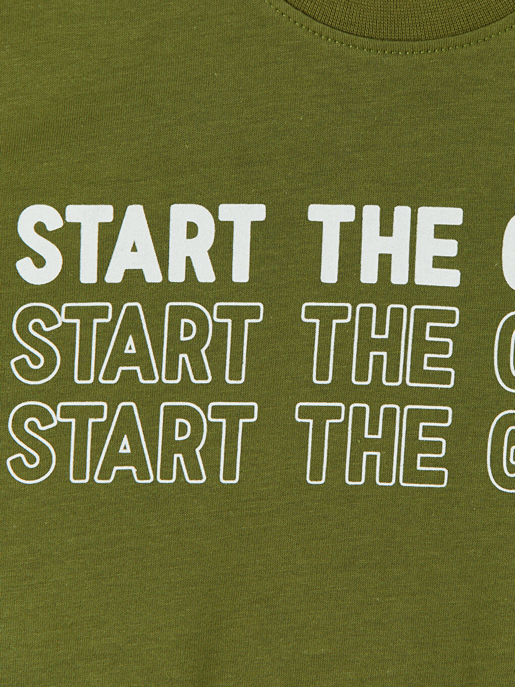 Haki Slogan Baskılı Erkek Çocuk Tişört-2