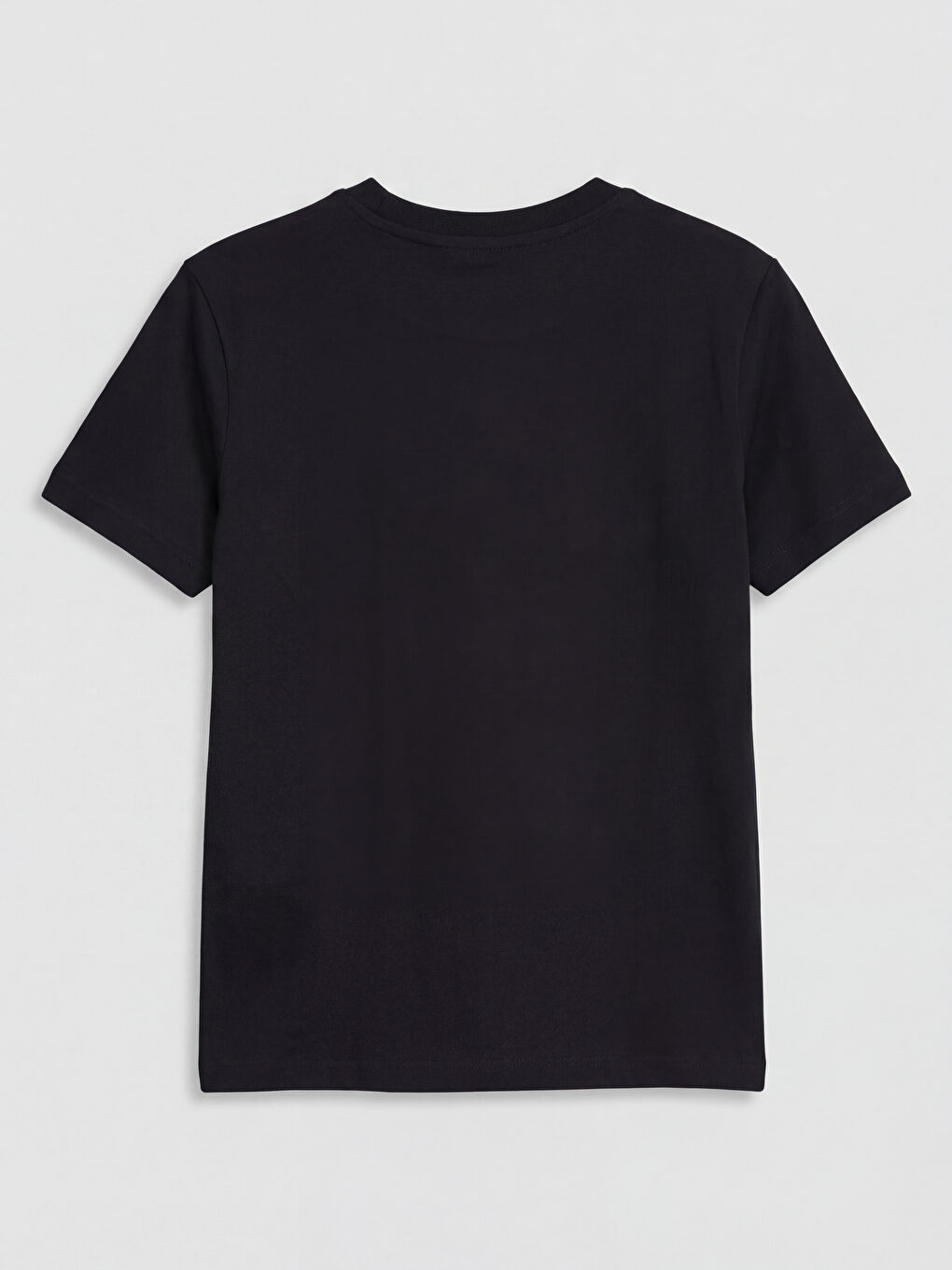 Siyah Bisiklet Yaka Baskılı Erkek Çocuk Tişört-1