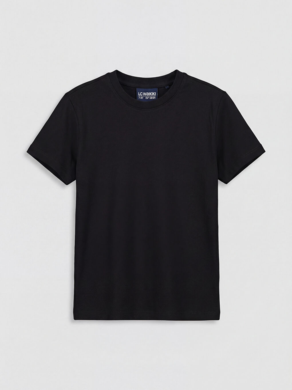 Siyah Bisiklet Yaka Erkek Çocuk Tişört