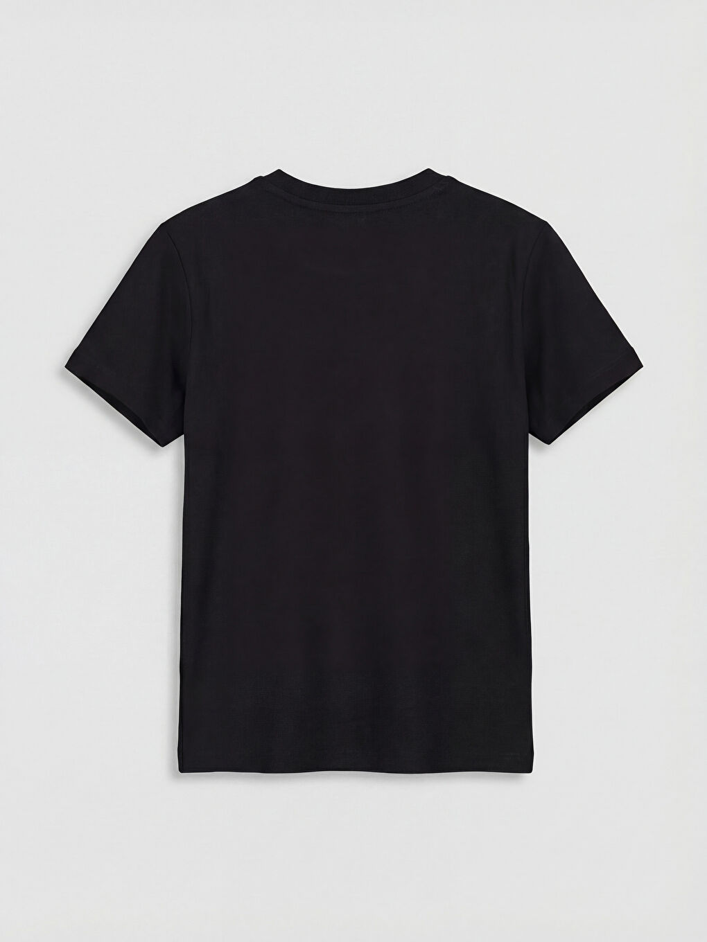 Siyah Bisiklet Yaka Erkek Çocuk Tişört-1