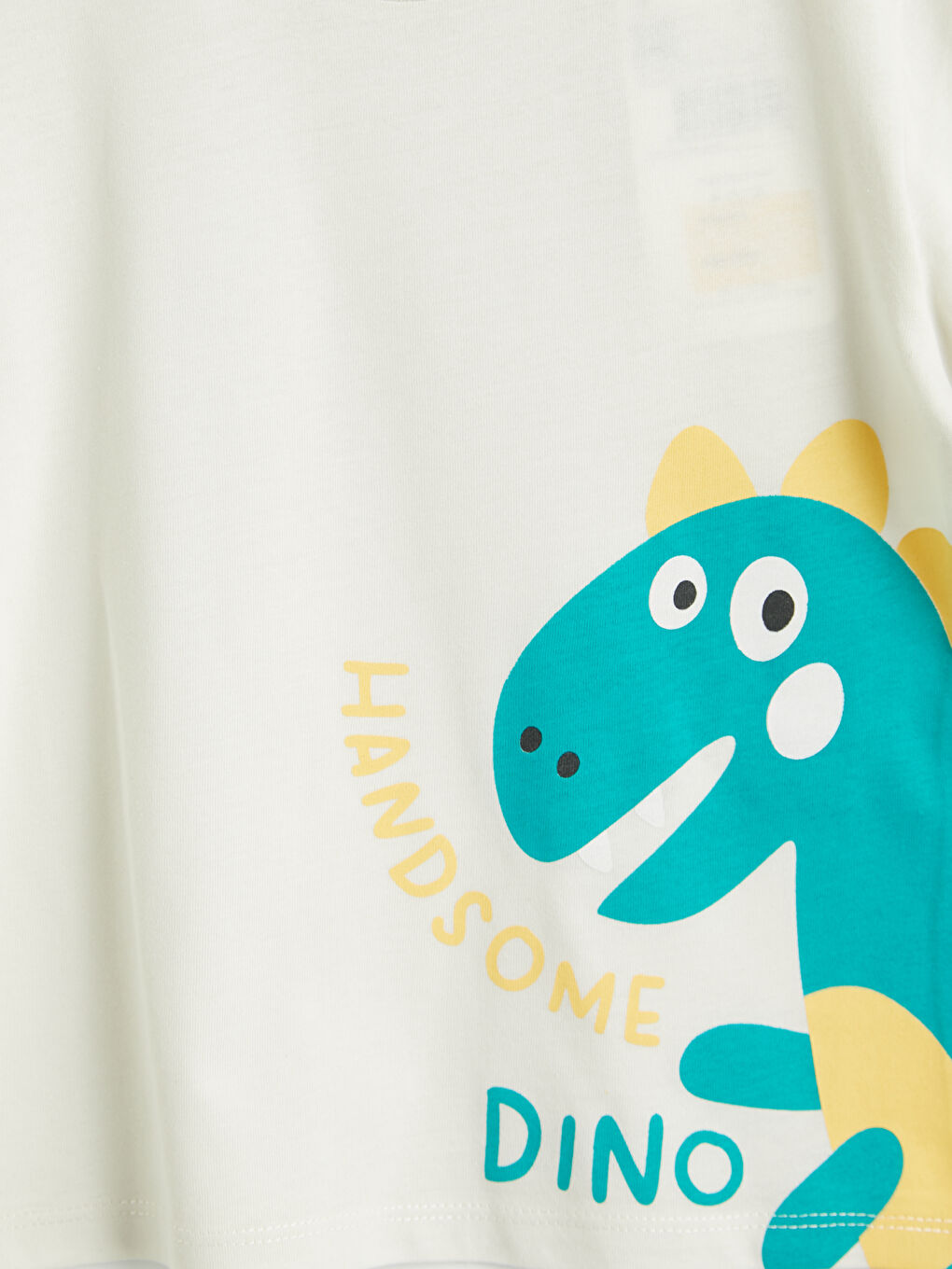 Ekru Dinozor Baskılı Erkek Çocuk Tişört-2