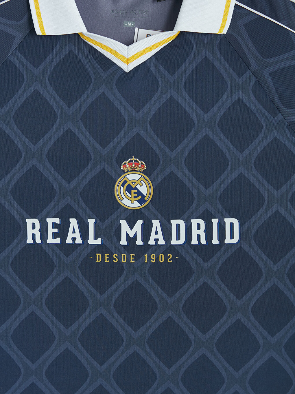 Mavi Polo Yaka Real Madrid Baskılı Erkek Spor Tişört-3