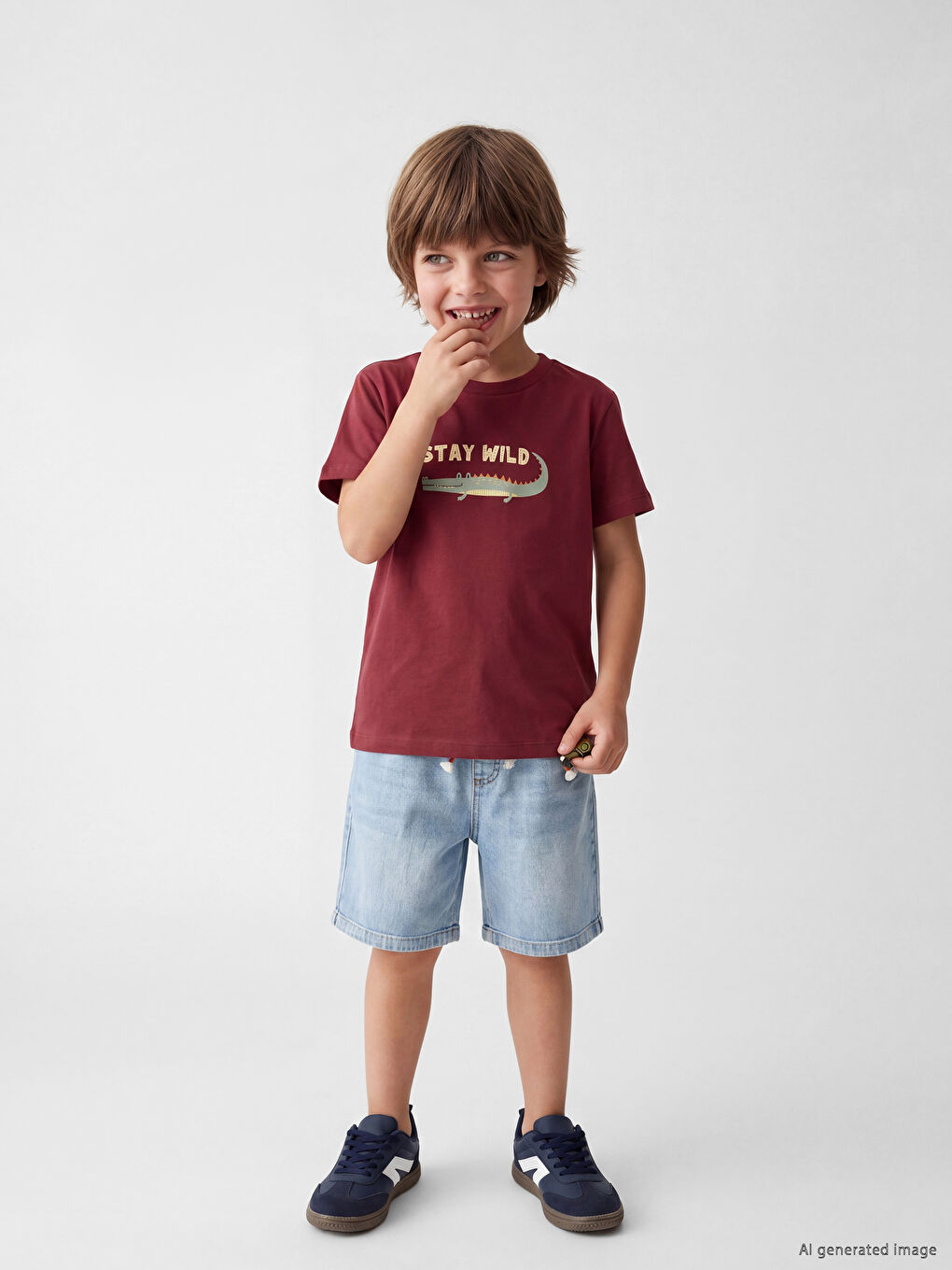 Crew Neck Printed Boys' T-Shirt-1