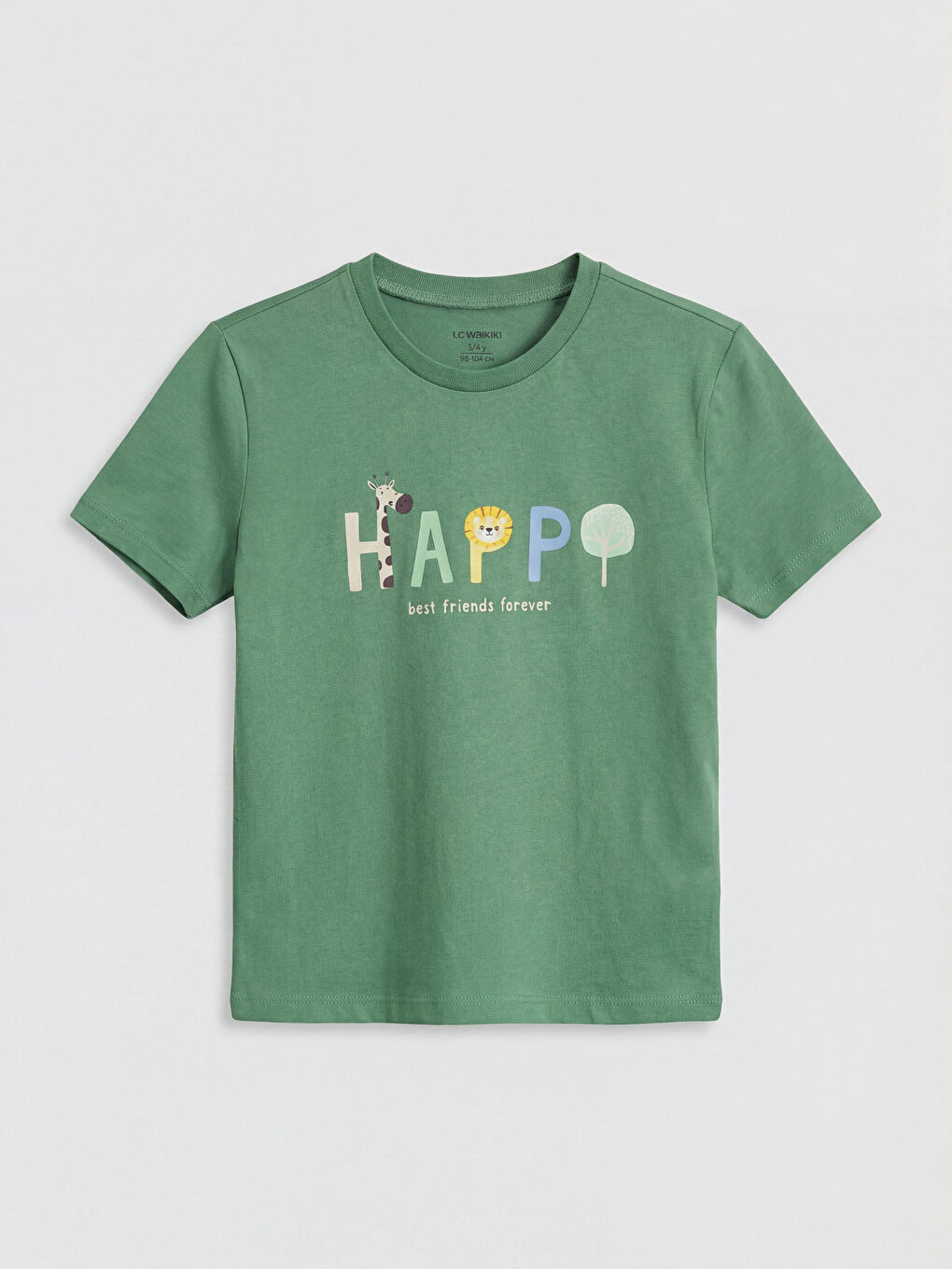 Yeşil Bisiklet Yaka Baskılı Erkek Çocuk Tişört