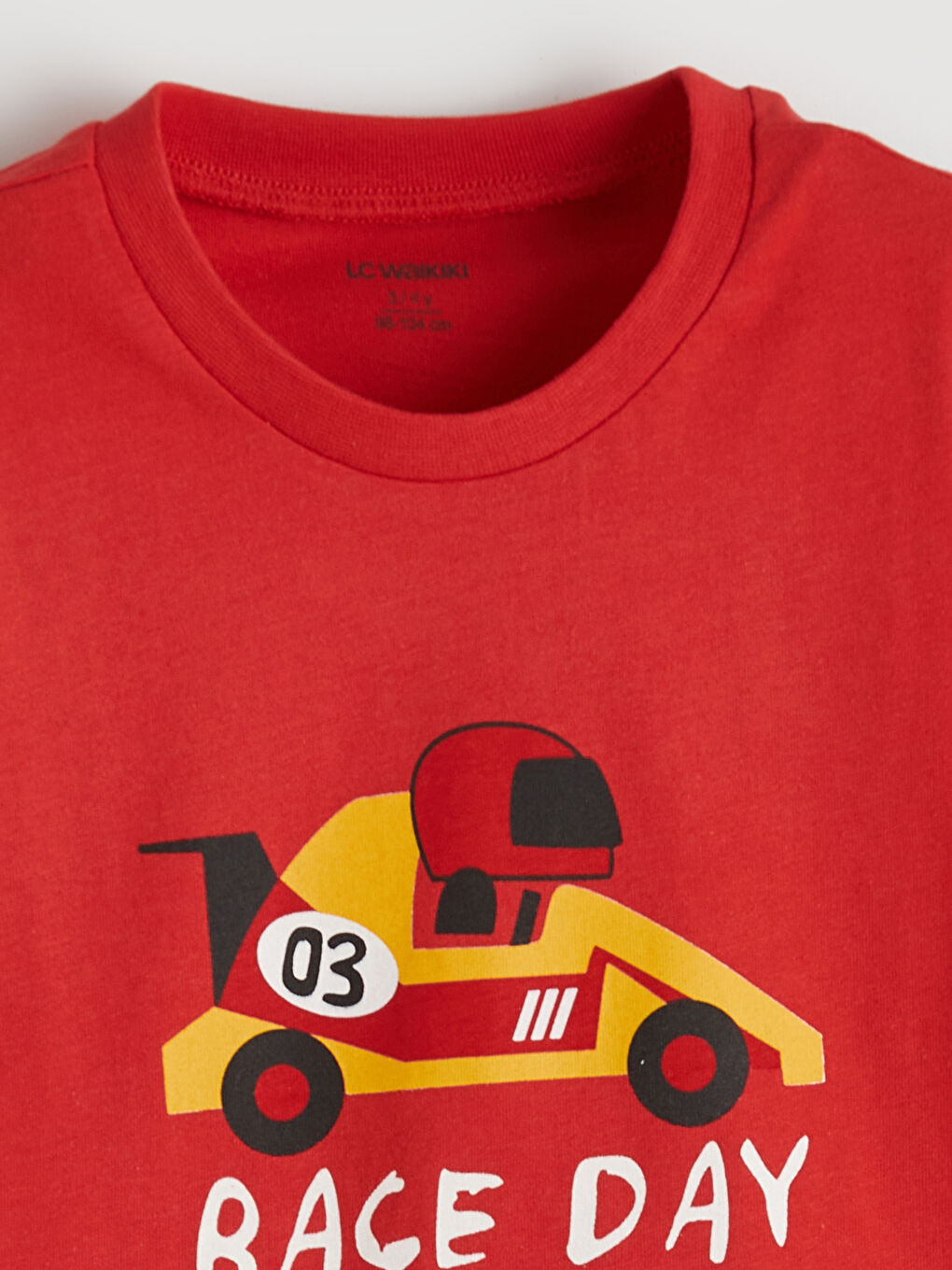 Kırmızı Baskılı Erkek Çocuk Penye Tişört-1