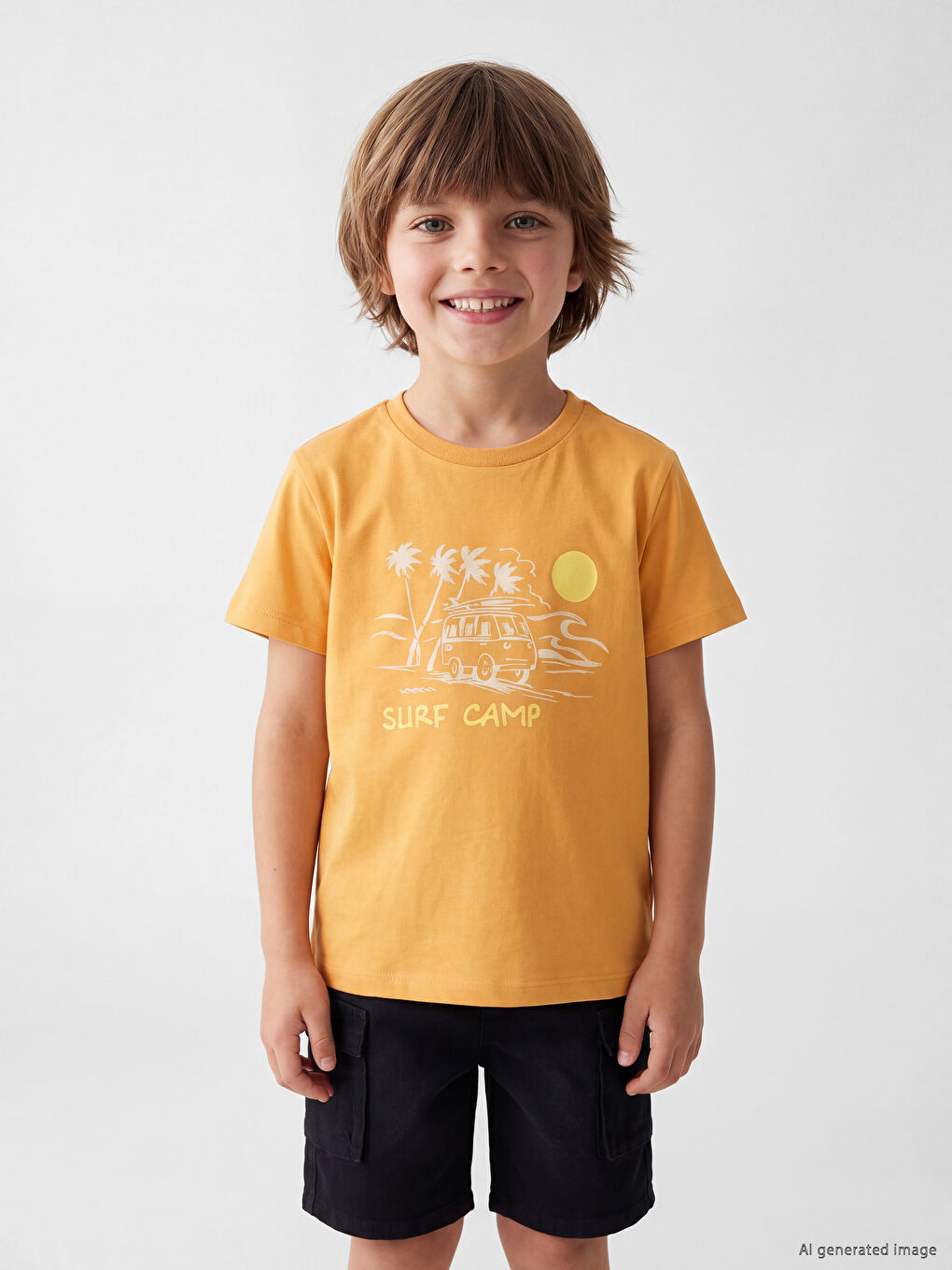 Crew Neck Printed Boys' T-Shirt-1