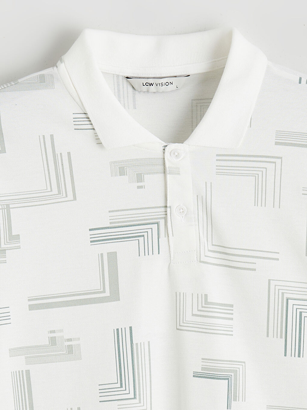 تي شيرت ياقة بولو منقوش بيكيه للرجال-5