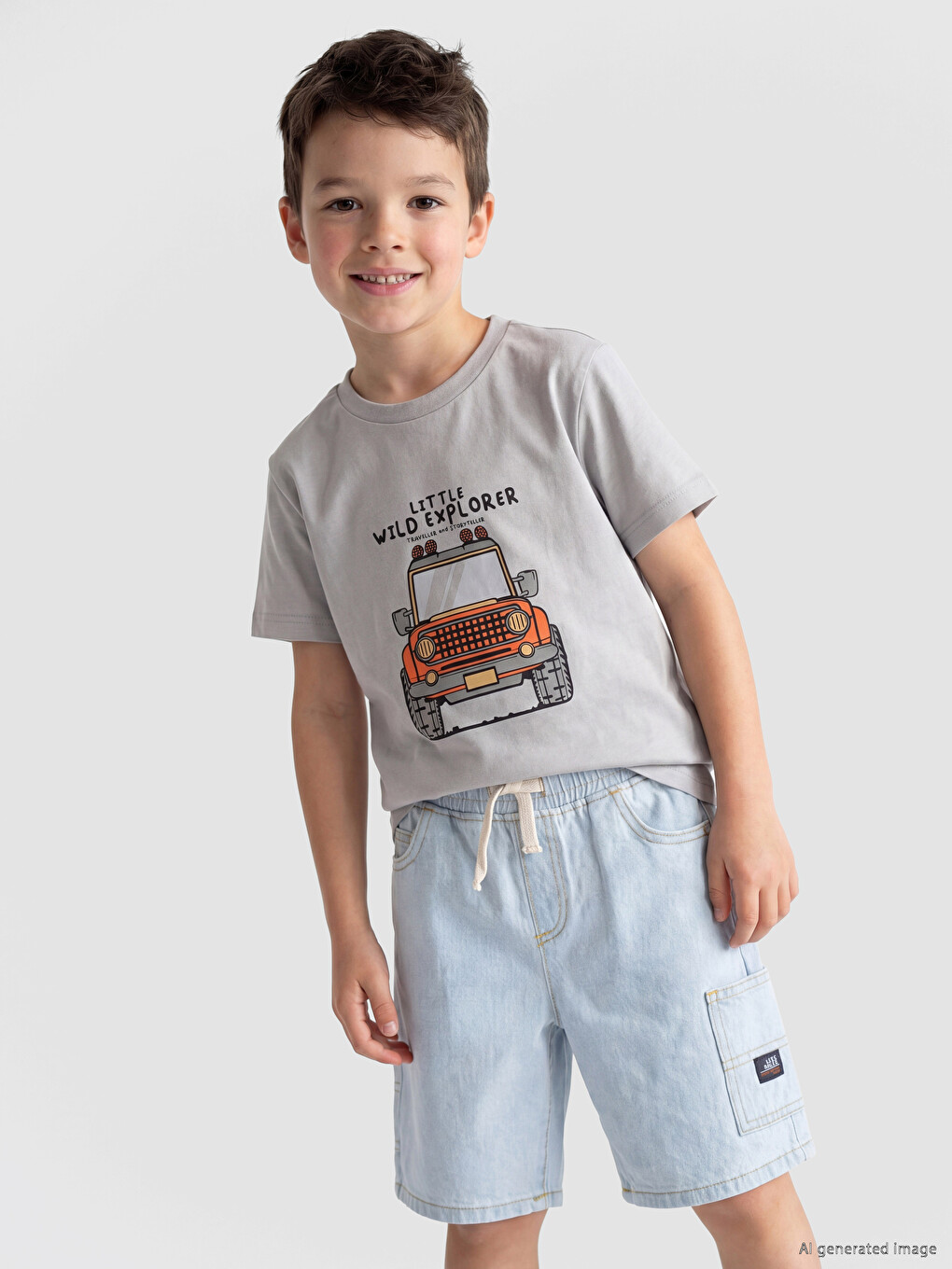 Crew Neck Printed Boys' T-shirt