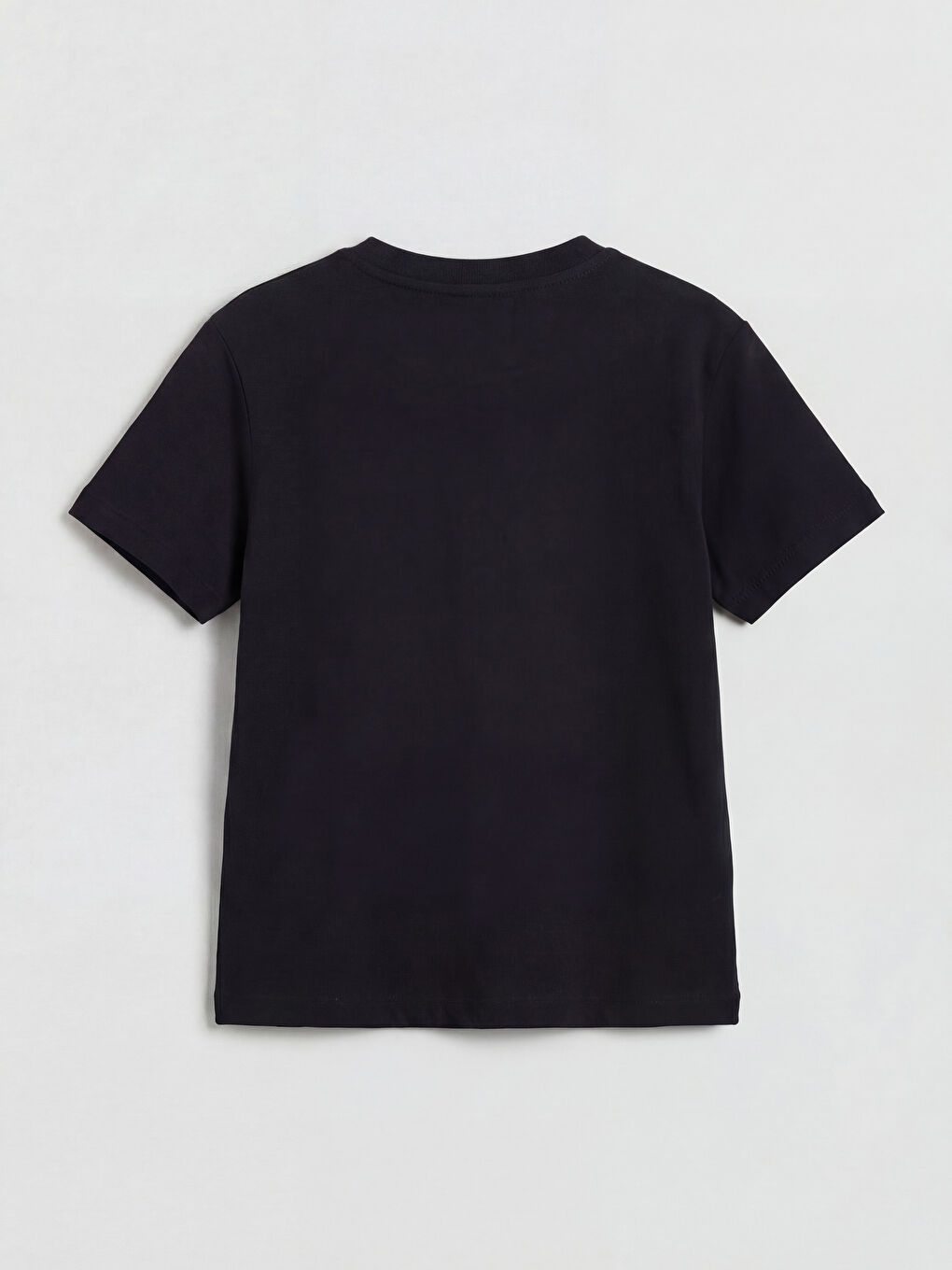 Siyah Bisiklet Yaka Baskılı Erkek Çocuk Tişört-1