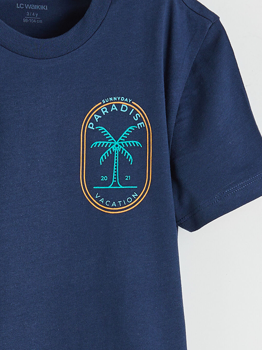 İndigo Bisiklet Yaka Baskılı Erkek Çocuk Tişört-2