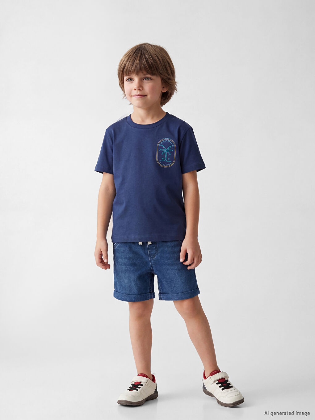 Crew Neck Printed Boys' T-Shirt-2