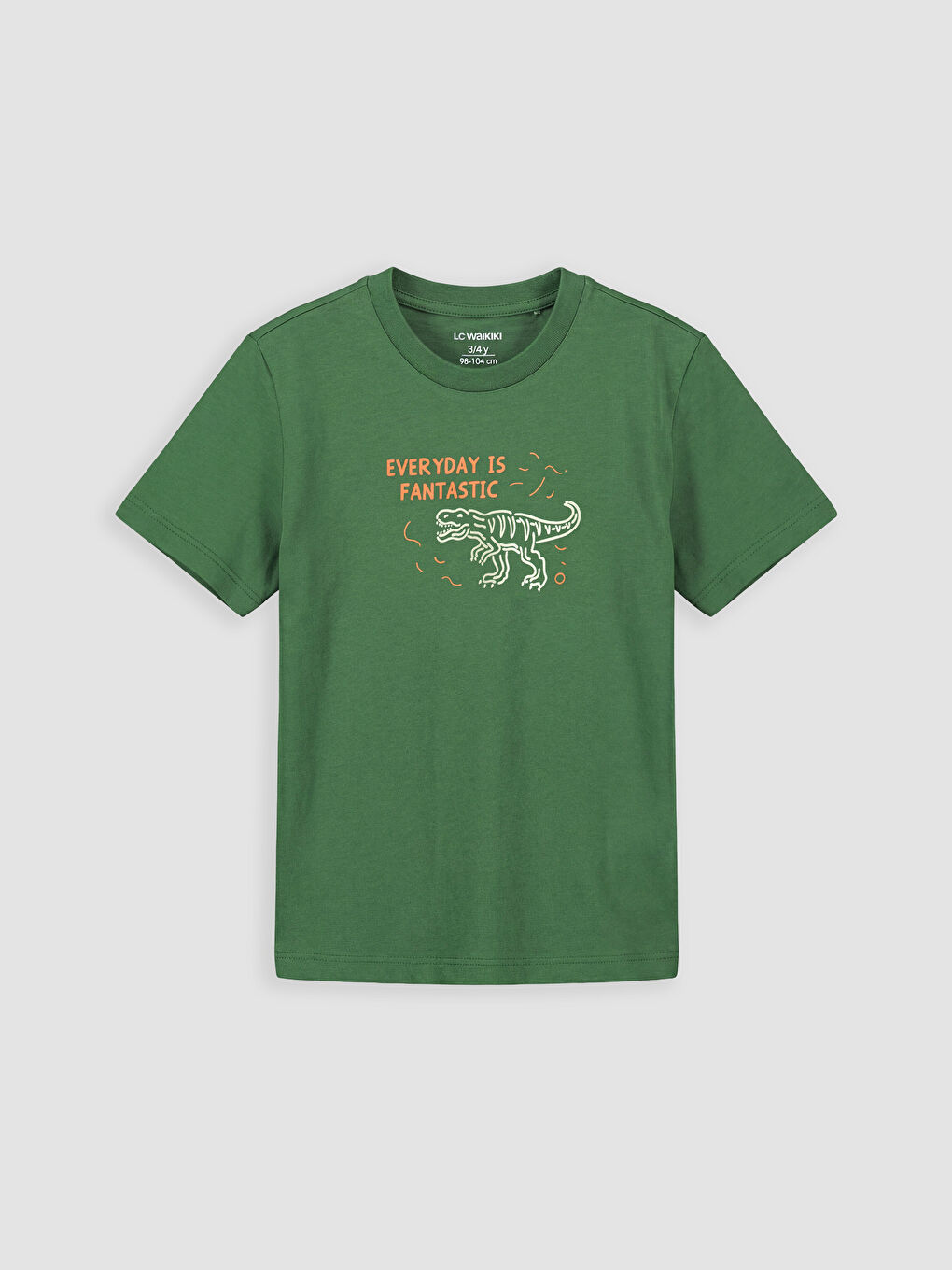 Yeşil Bisiklet Yaka Baskılı Erkek Çocuk Tişört