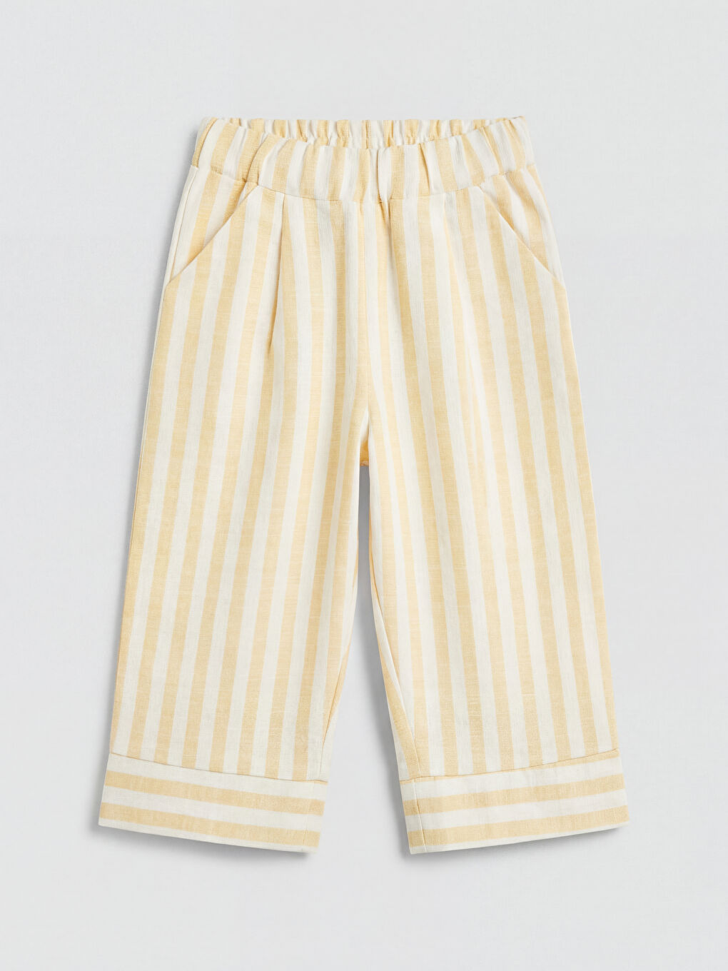 Ekru Çizgili Erkek Bebek Müslin Takım-4