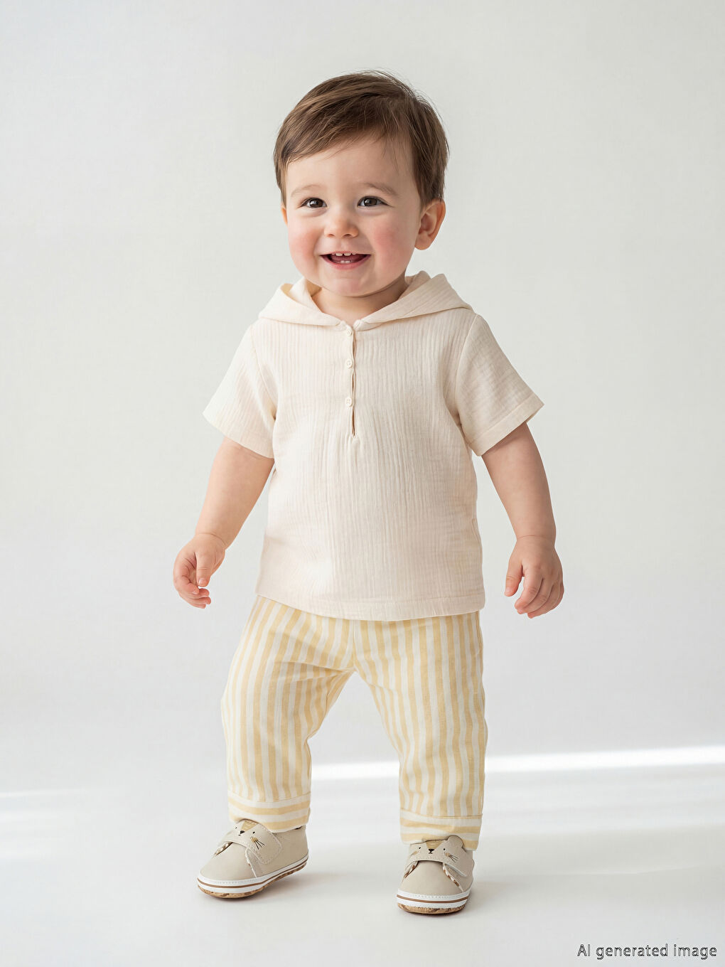 жолақты сәби ұлдарға арналған муслин жинағы