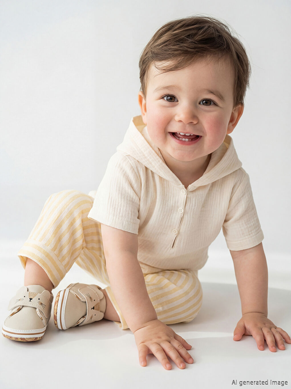 жолақты сәби ұлдарға арналған муслин жинағы-1