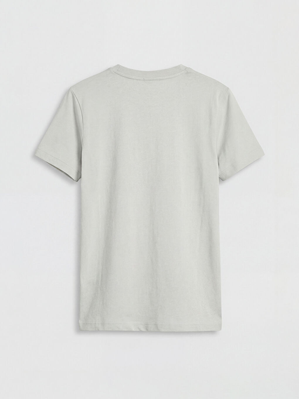 Gri Bisiklet Yaka Baskılı Erkek Çocuk Tişört-1