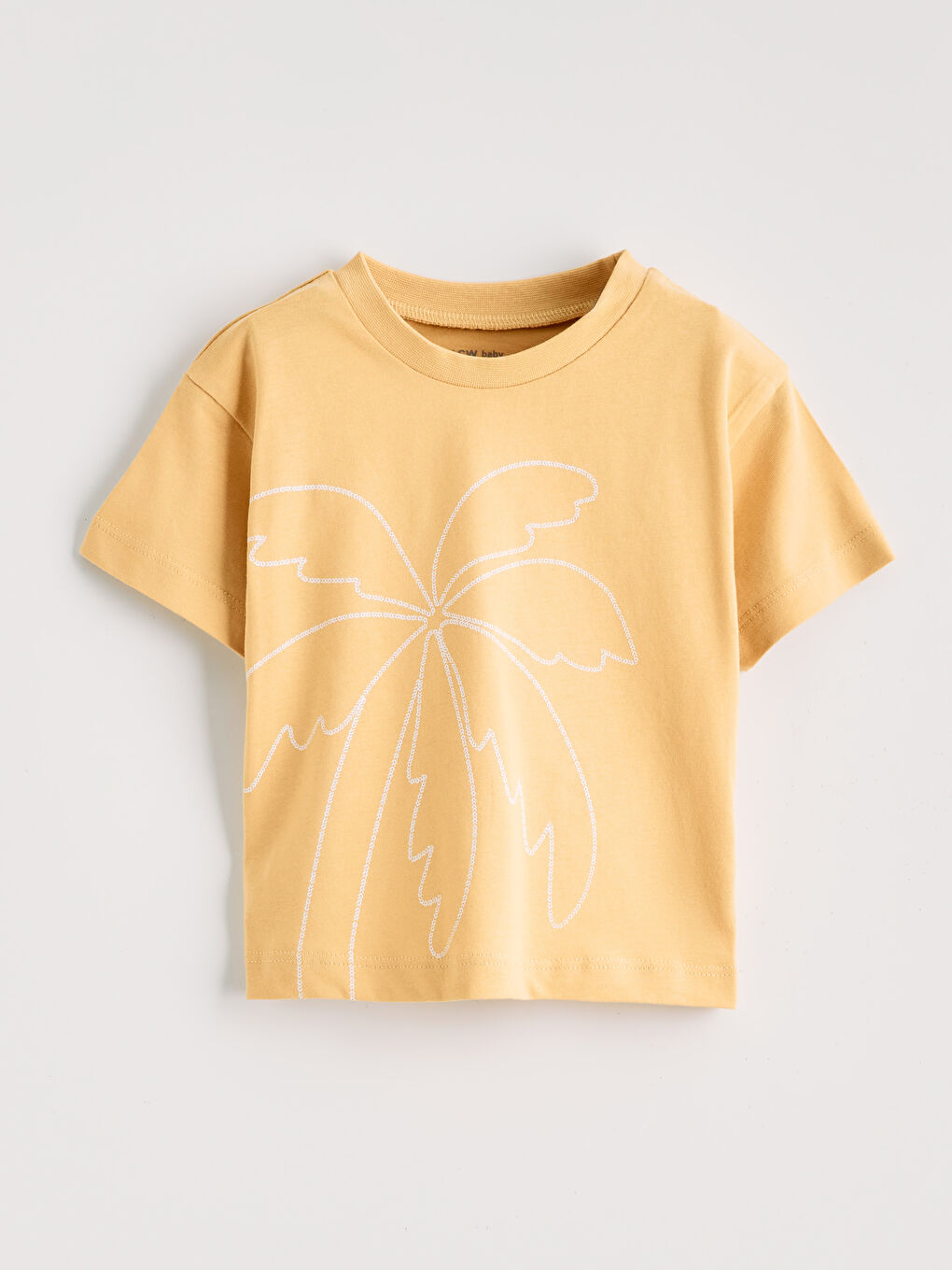 Sarı Erkek Bebek Baskılı Tişört ve Şort-1