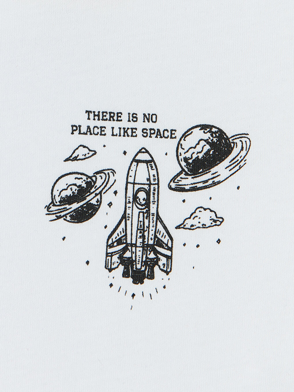 Beyaz Bisiklet Yaka Baskılı Erkek Çocuk Tişört-2