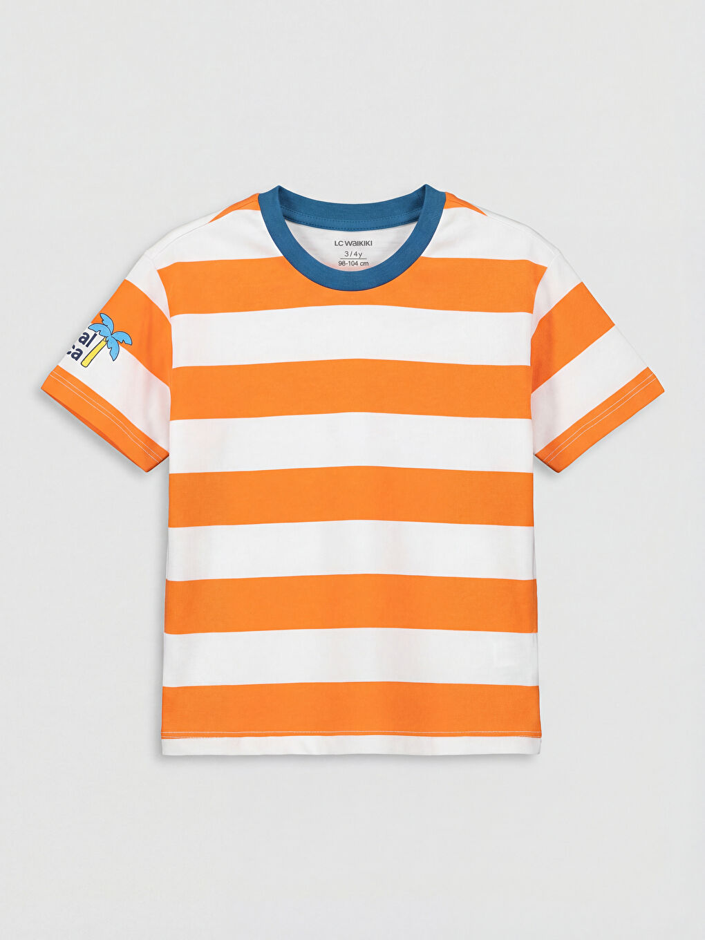 Turuncu Bisiklet Yaka Çizgili Erkek Bebek Tişört