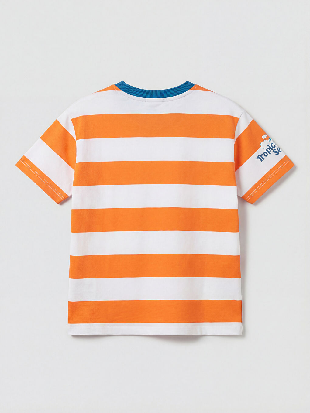 Turuncu Bisiklet Yaka Çizgili Erkek Bebek Tişört-1
