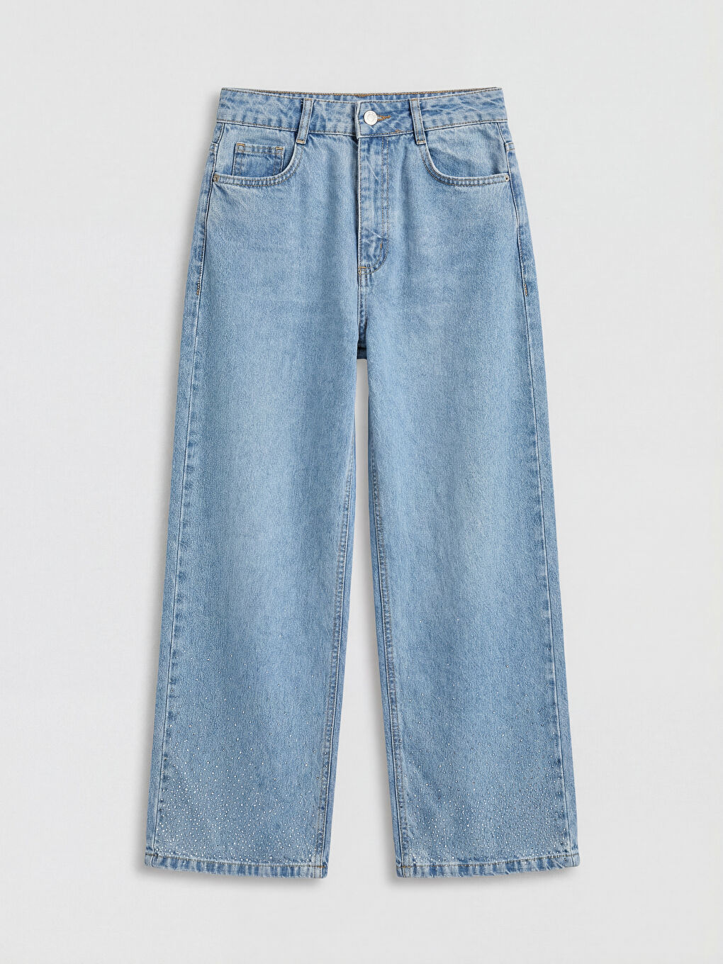 Girl's Jean Trousers with Adjustable Elastic Waist