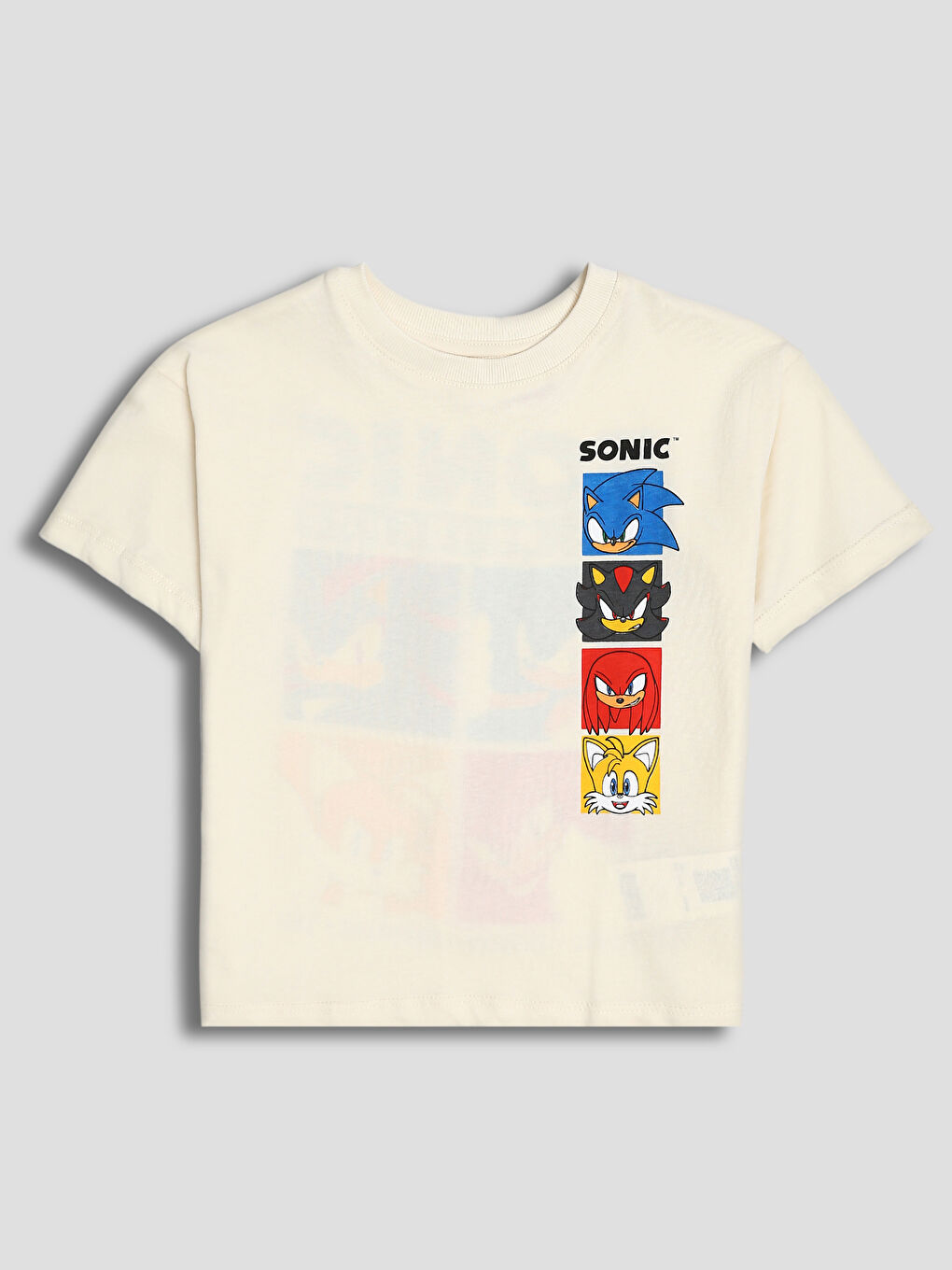 Crew Neck Sonic Printed Boys' T-Shirt