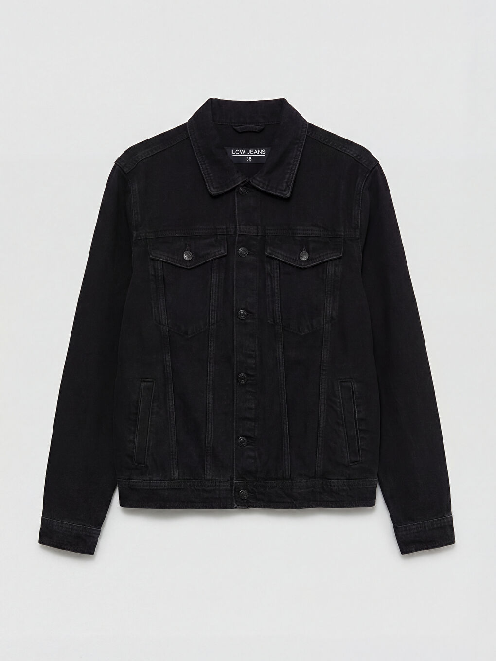 Siyah Standart Kalıp Erkek Gömlek Ceket-4