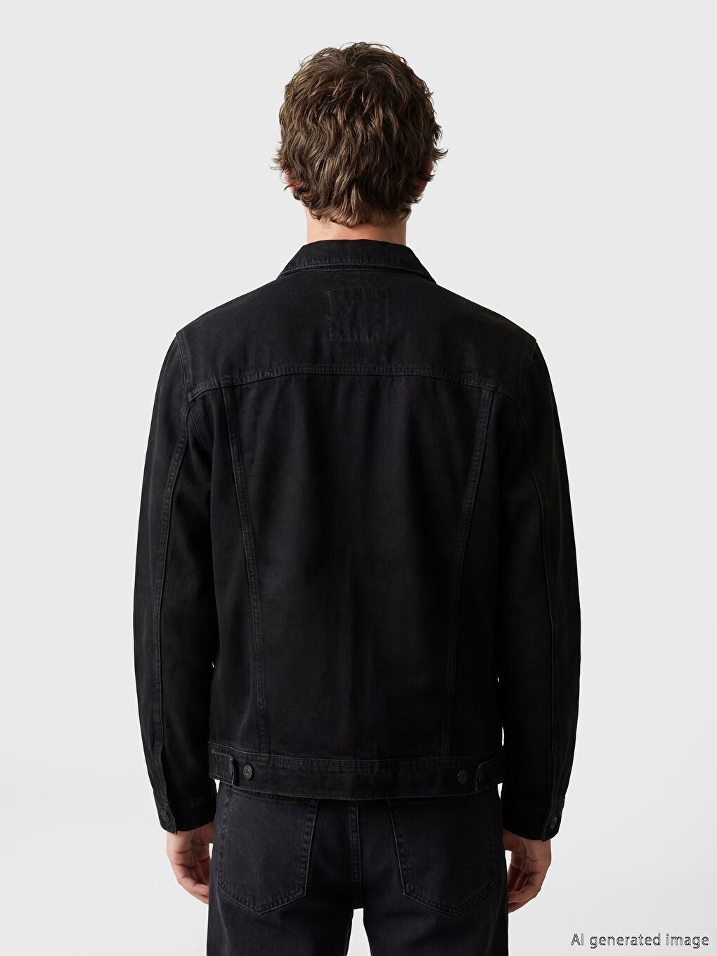 Siyah Standart Kalıp Erkek Gömlek Ceket-3