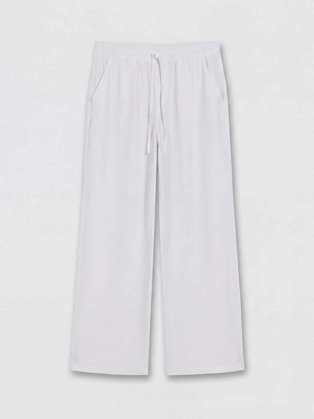 Elastic Waist Wide Leg Women's Trousers-4
