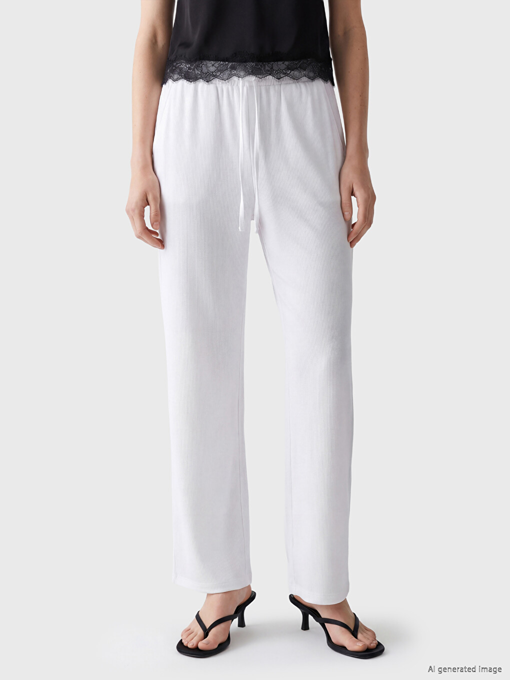 Elastic Waist Wide Leg Women's Trousers-1