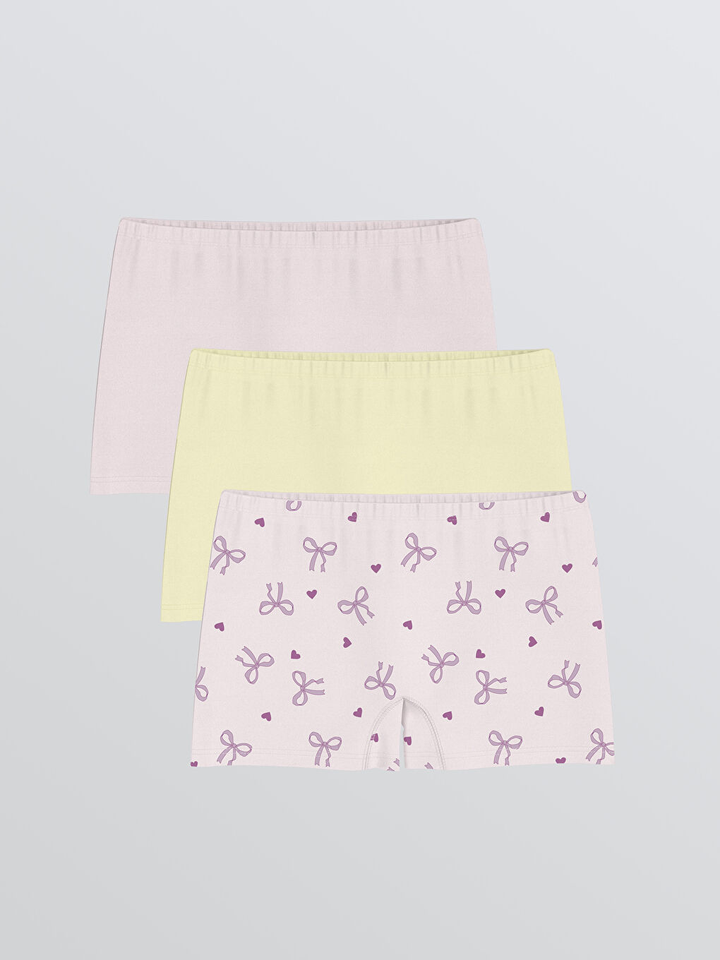Pembe Desenli Kız Çocuk Boxer 3'lü