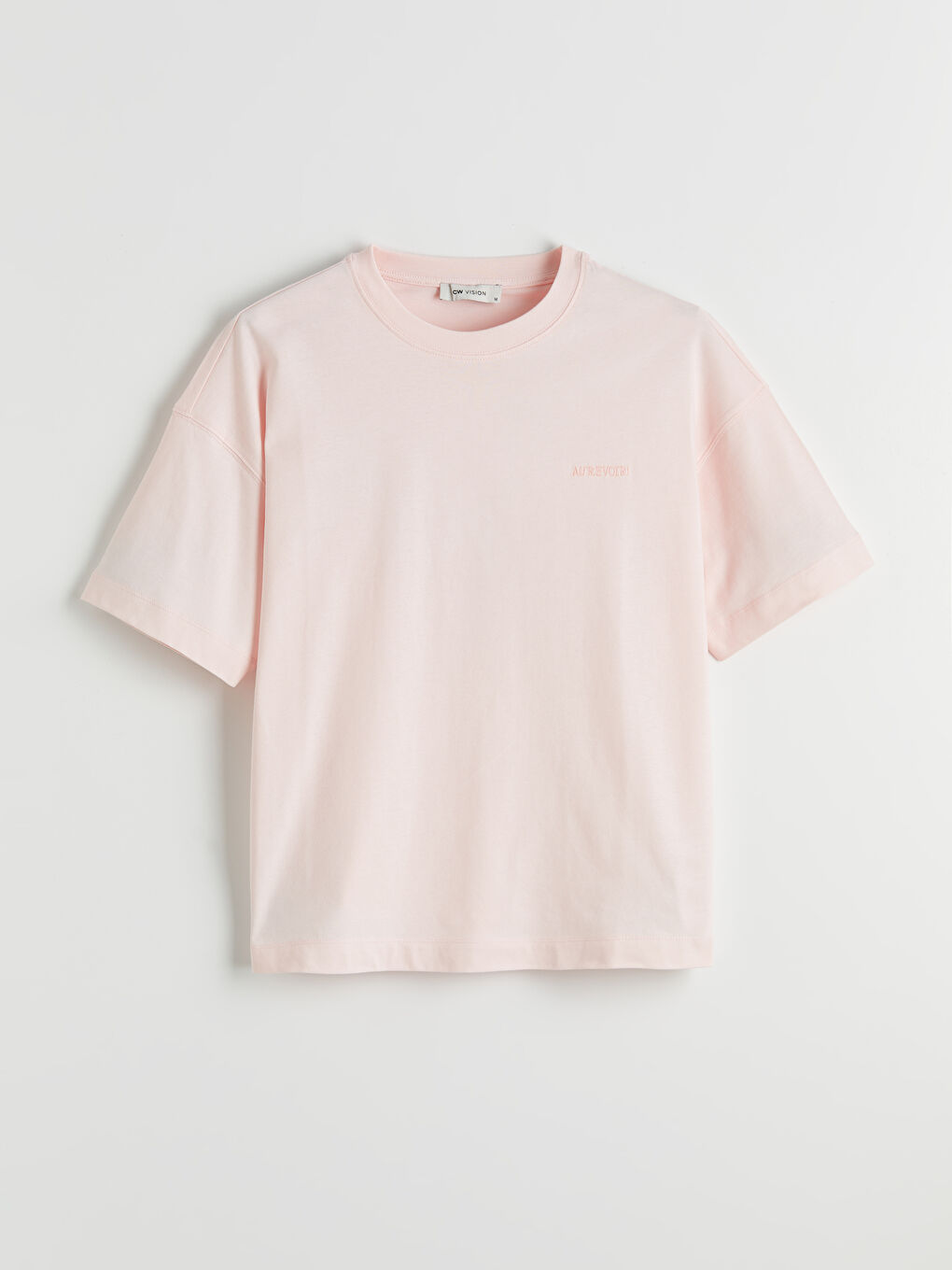 Embroidered Crew Neck Women's Loose Fit T-Shirt-4